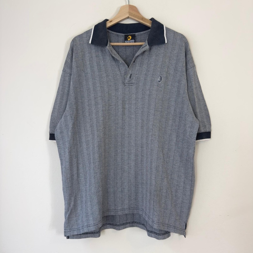 Vintage Star Trek Logo Movie Grey Polo Tee Shirt - XL
